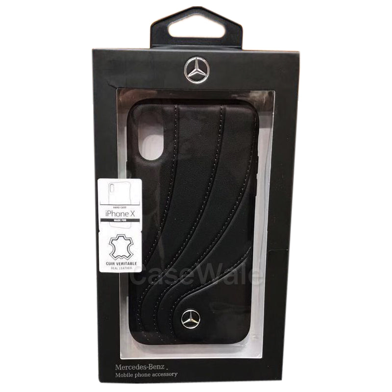 Mercedes Benz ORGANIC II Genuine Leather Hard Case for iPhone XS