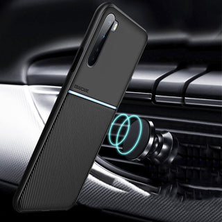IQS Design Soft Leather Texture Case with Magnetic Car Vent for Oneplus Nord