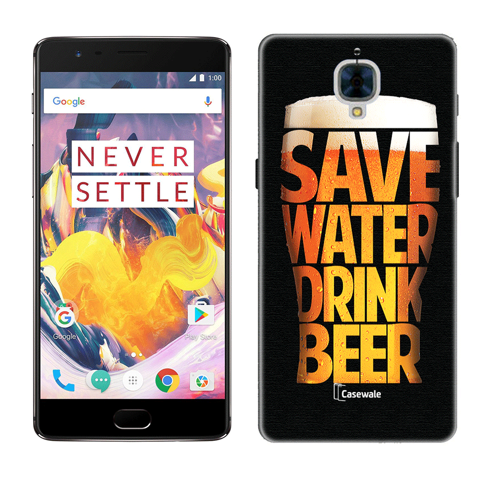 Save Water Drink Beer Printed Cover for  OnePlus 3T
