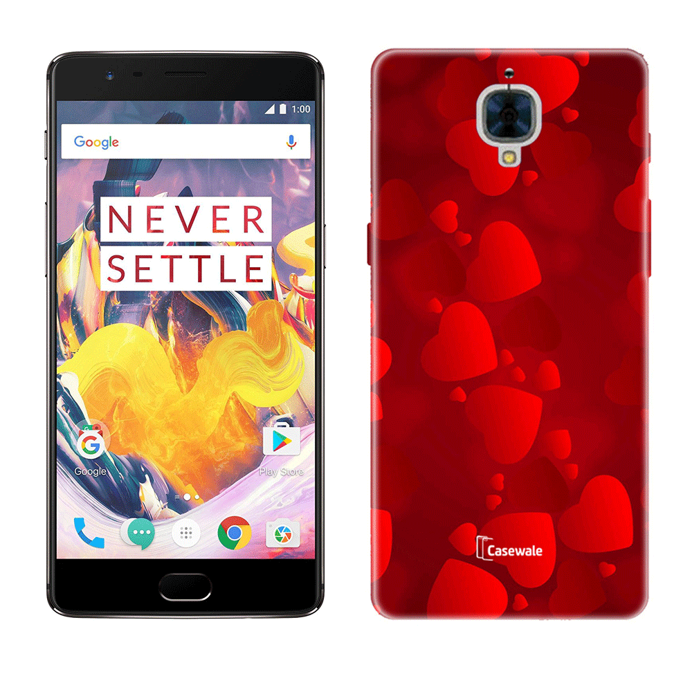 Red Heart Printed Cover for OnePlus 3T