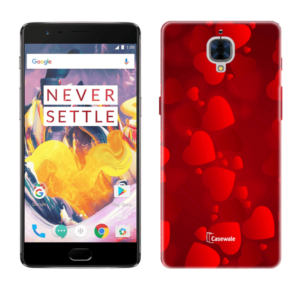 Red Heart Printed Cover for OnePlus 3T