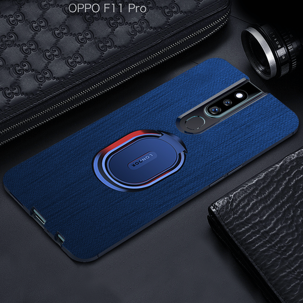 Magnetic Stand Cloth Texture Phone Holder Case for Oppo F11 Pro