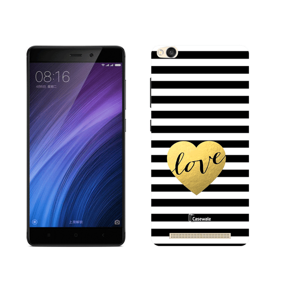 Striped Design Love Printed Cover for Redmi 4A