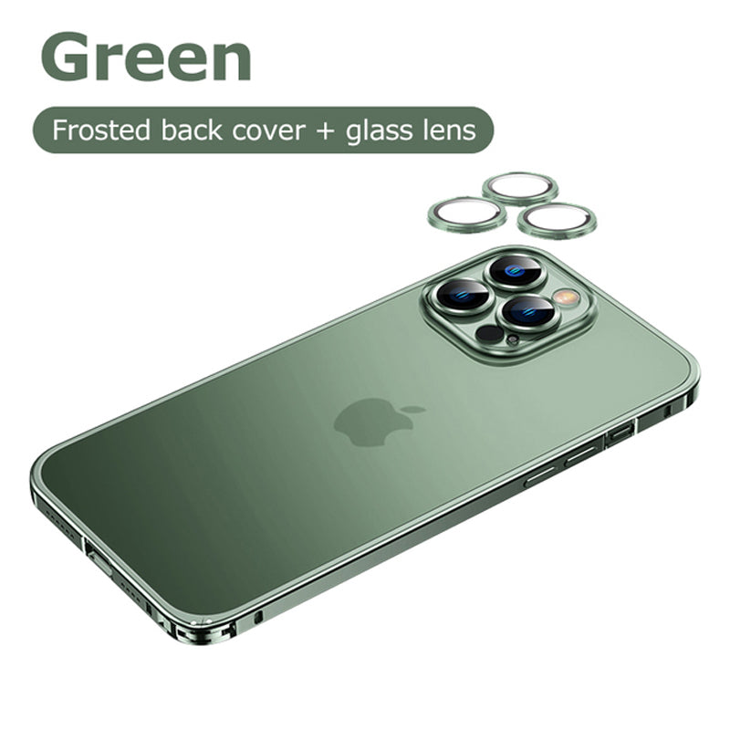 iPhone 14 Series Metal Lock Bumper Case with Lens Ring Protection