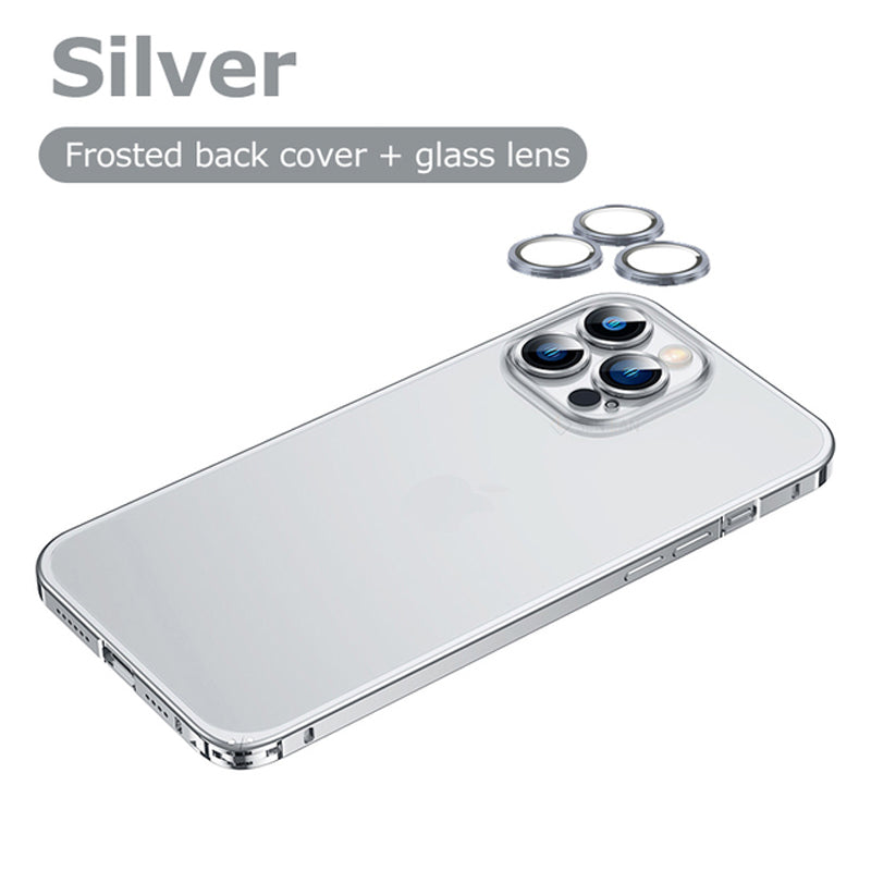 iPhone 14 Series Metal Lock Bumper Case with Lens Ring Protection