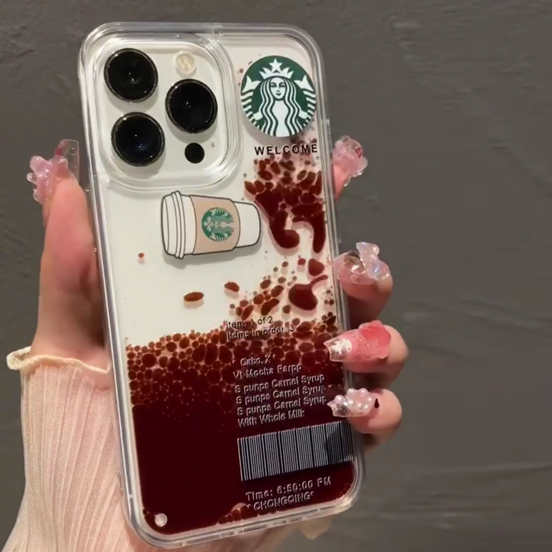 iPhone 13 Series Float Starbucks Flow Liquid Coffee Case