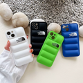 iPhone 14 Series New Luxury Soft Down Jacket Pattern Case
