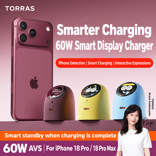 TORRAS 60W Smart Display Charger for iPhone 18 Pro and Pro Max - overview