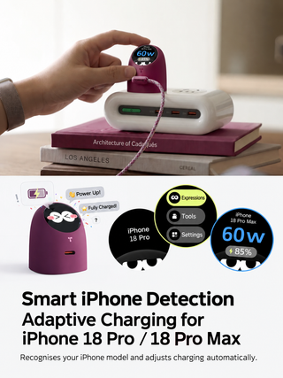 TORRAS 60W Smart Display Charger for iPhone 18 Pro and Pro Max - smart iPhone detection
