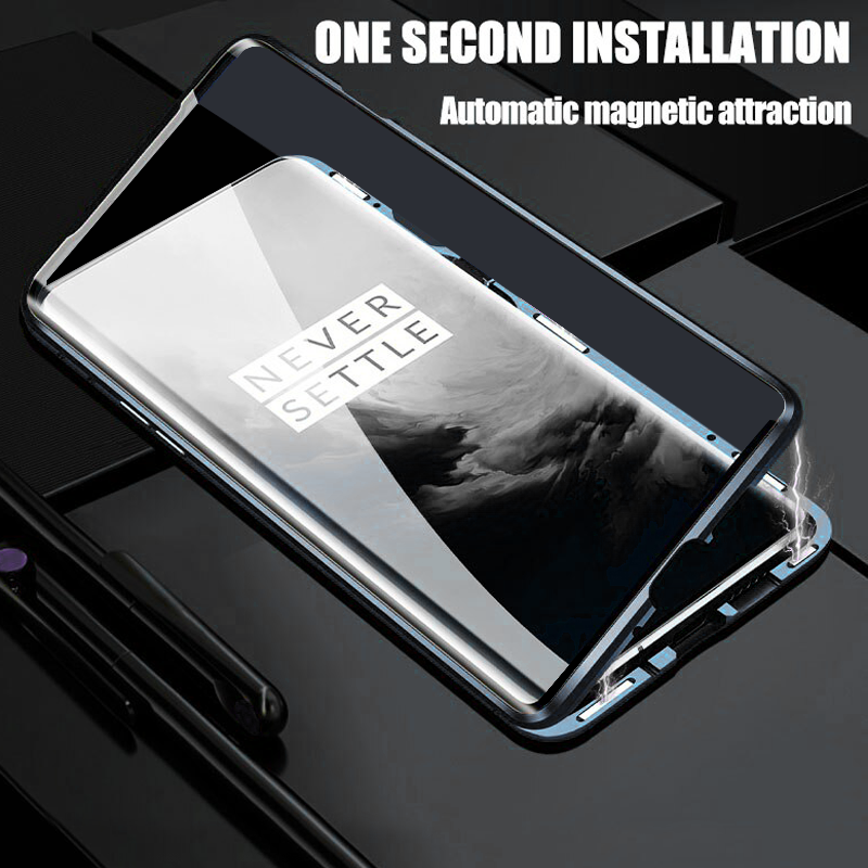 LUPHIE 2nd Generation Dual Color Magnetic Glass Case for OnePlus 7 Pro