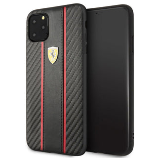 Ferrari Leather Carbon Fiber Hard Case for iPhone 11 Series