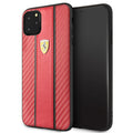 Ferrari Leather Carbon Fiber Hard Case for iPhone 11 Series