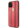 Ferrari Leather Carbon Fiber Hard Case for iPhone 11 Series