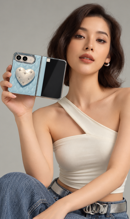Quilted Heart Stand Case for iPhone Duo