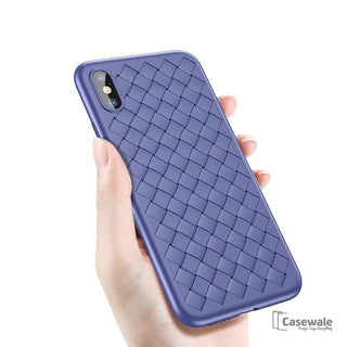 Luxury Grid Weaving Ultra Thin Protective Case for iPhone XS