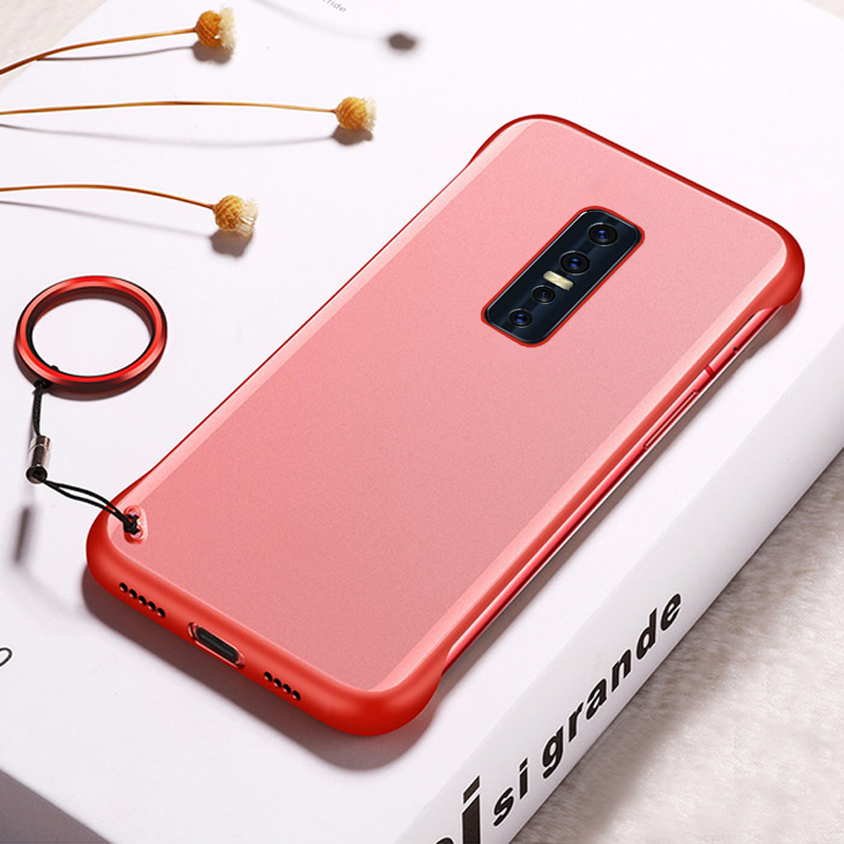 Luxury Frameless Semi Transparent Ring Finger Case for VIVO V17 PRO