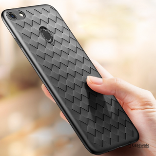 Luxury Grid Weaving Ultra Thin Protective Back Case for Oppo F7