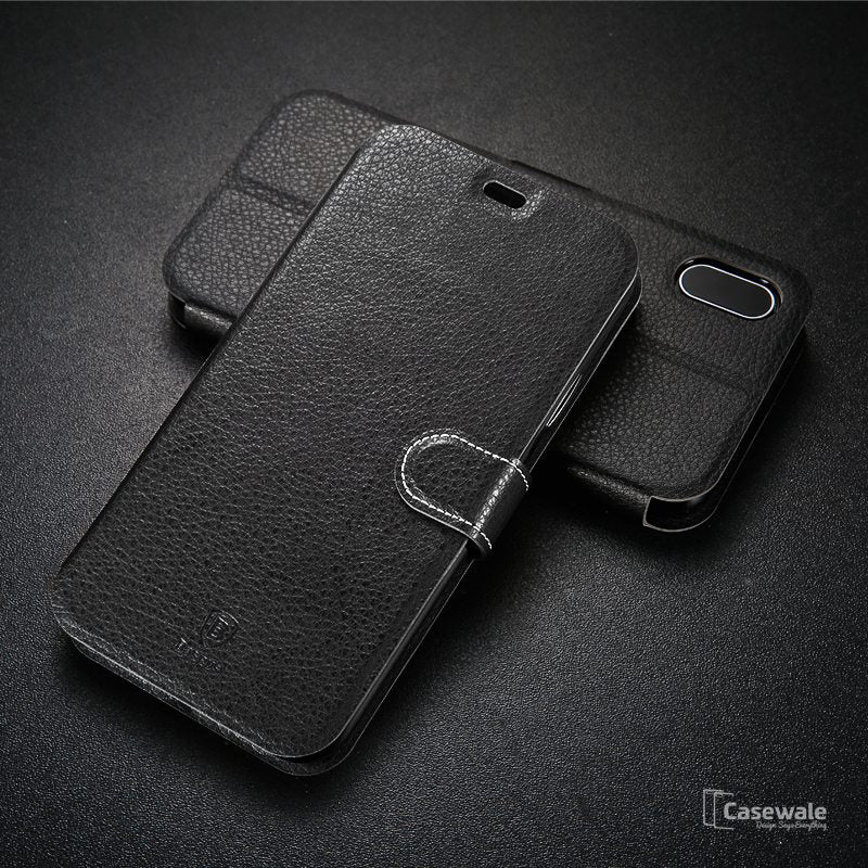 Luxury Leather Flip Case for iPhone X – Casewale