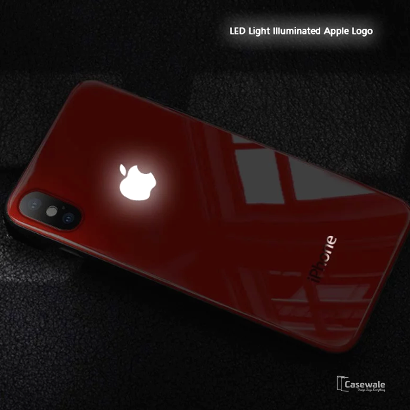 Smooth Luxury LED Light Apple Logo Case For iPhone X,XS, XS Max